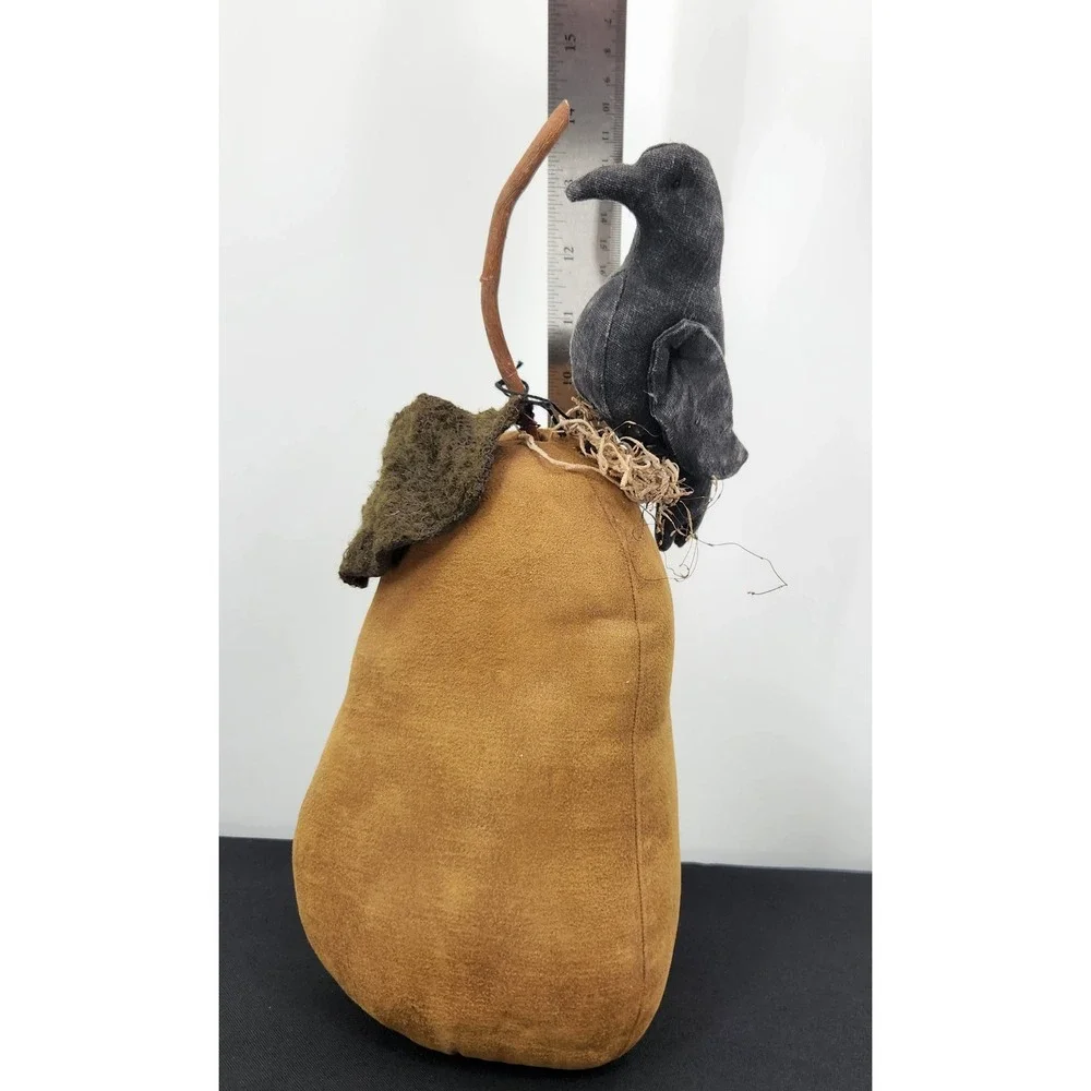 Primitive Fabric Folk Art Pumpkin Raven Fall Decor Thanksgiving Halloween - Picture 9 of 11